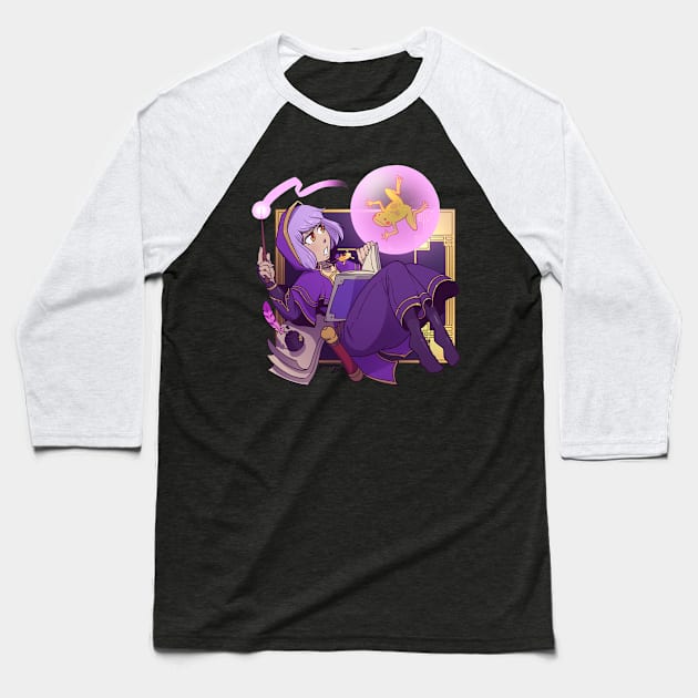 Wizard Girl Baseball T-Shirt by Viktormon